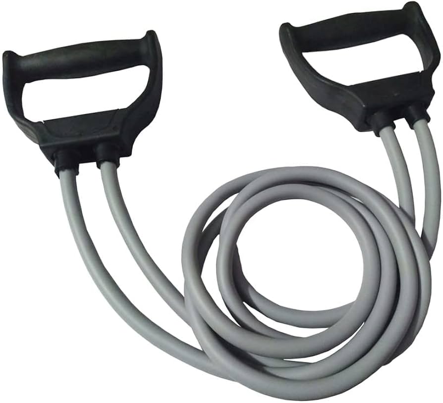 Heavy-duty double toning tube for full-body workout & stretching – Grey.