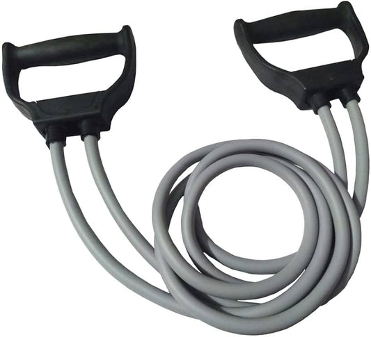 Heavy-duty double toning tube for full-body workout & stretching – Grey.