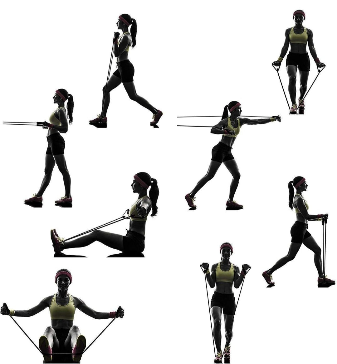 Heavy-duty double toning tube for full-body workout & stretching – Grey.
